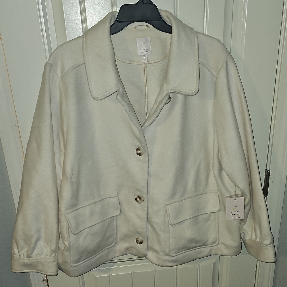 LC Lauren Conrad Off-White Teddy Jacket